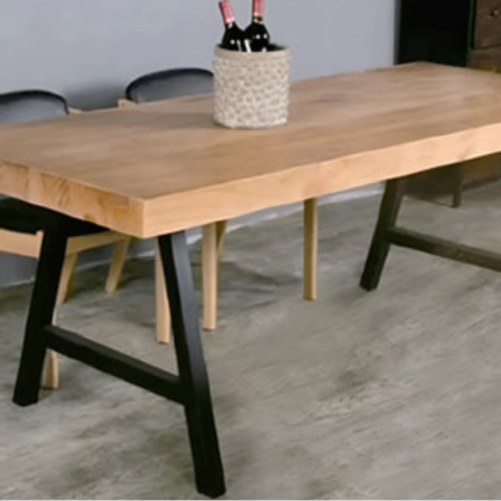 Pack 2 Patas de Mesa Estilo Industrial Caballete Negro | EspacioBrico OFERTA