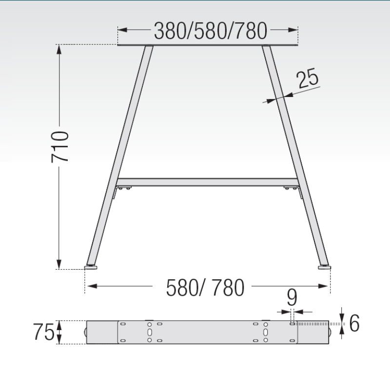 Pack 2 Patas de Mesa Estilo Industrial Caballete Negro | EspacioBrico OFERTA