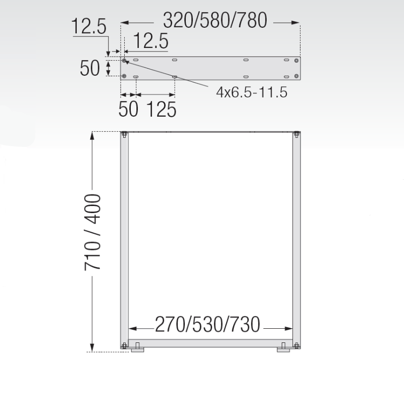 Pack 2 Patas de Mesa Estilo Industrial Cuadrado Negro | EspacioBrico OFERTA