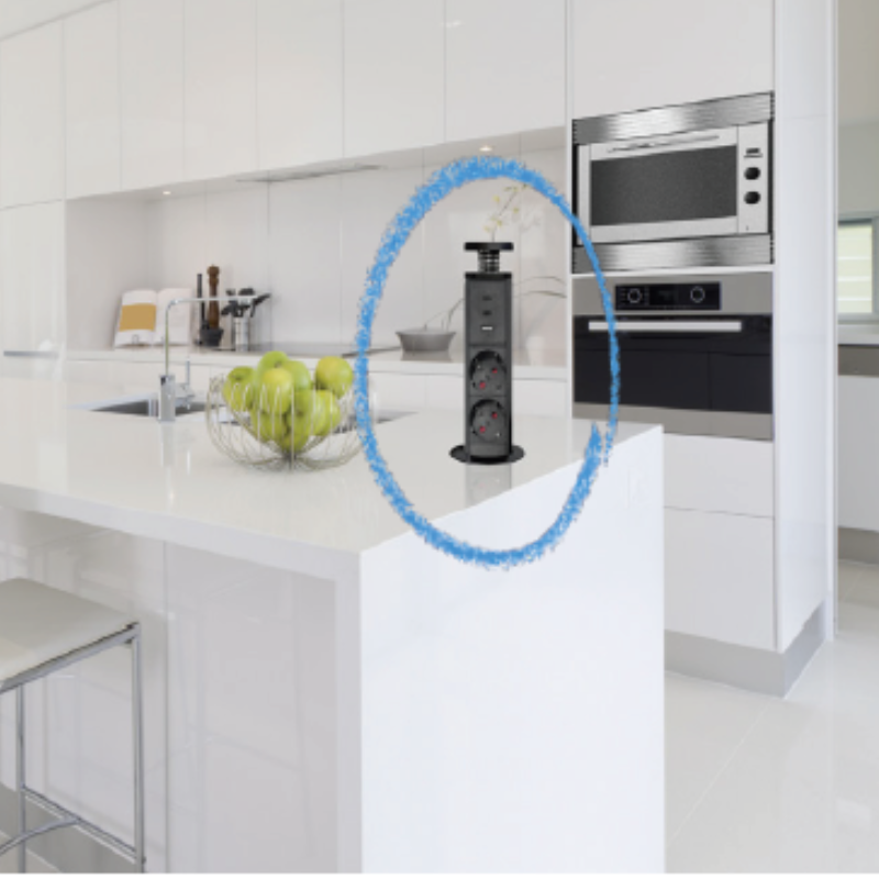 Torre de Enchufes Oculta 2 Enchufes, Puerto USB y Tipo C | EspacioBrico OFERTA