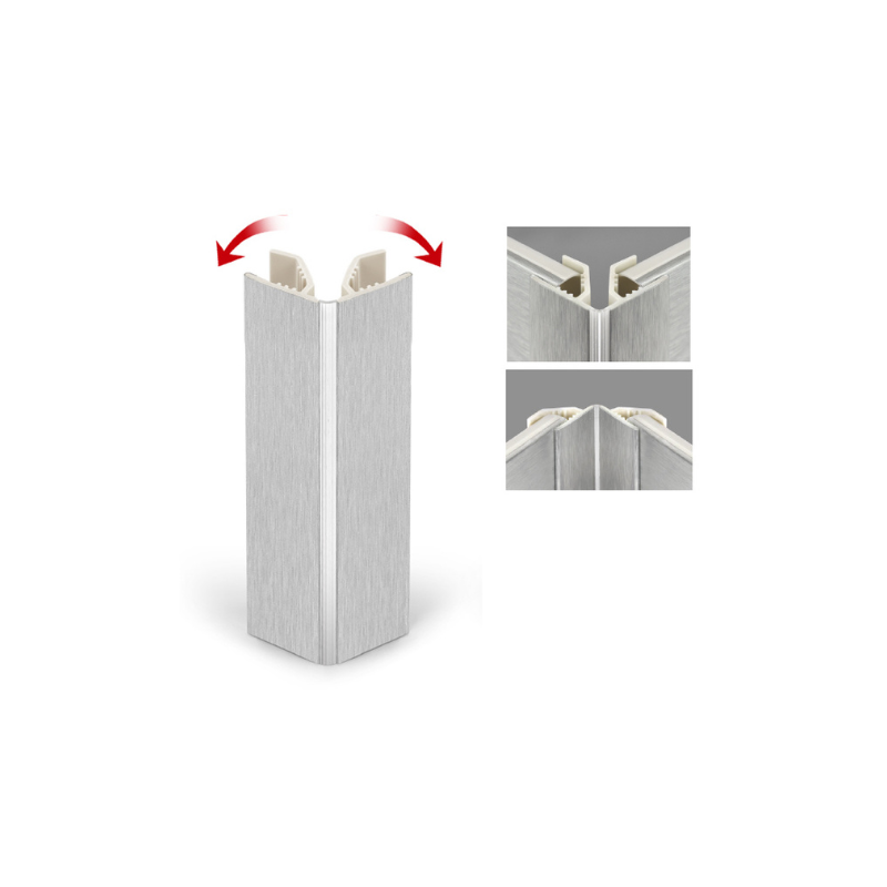 Kit Zócalo PVC/Aluminio 290x14,5 cm, 2 Piezas Esquinas, 10 Pinzas Patas | EspacioBrico OFERTA