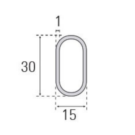 Barra Armario Aluminio Ovalado Plata Mate 1,95 metros | EspacioBrico OFERTA