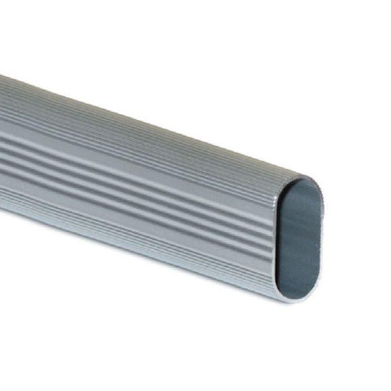 Barra Armario Aluminio Ovalado Plata Mate 1,95 metros | EspacioBrico OFERTA
