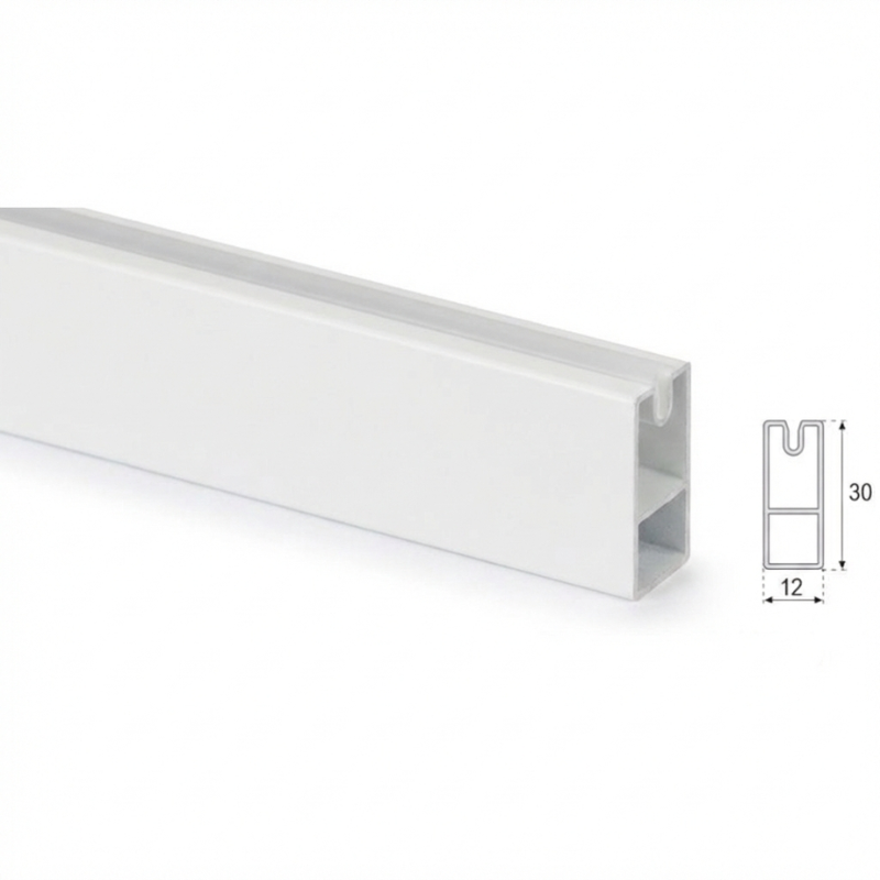 Barra Colgar de Armario Rectángular Blanco 1,95 metros | EspacioBrico OFERTA