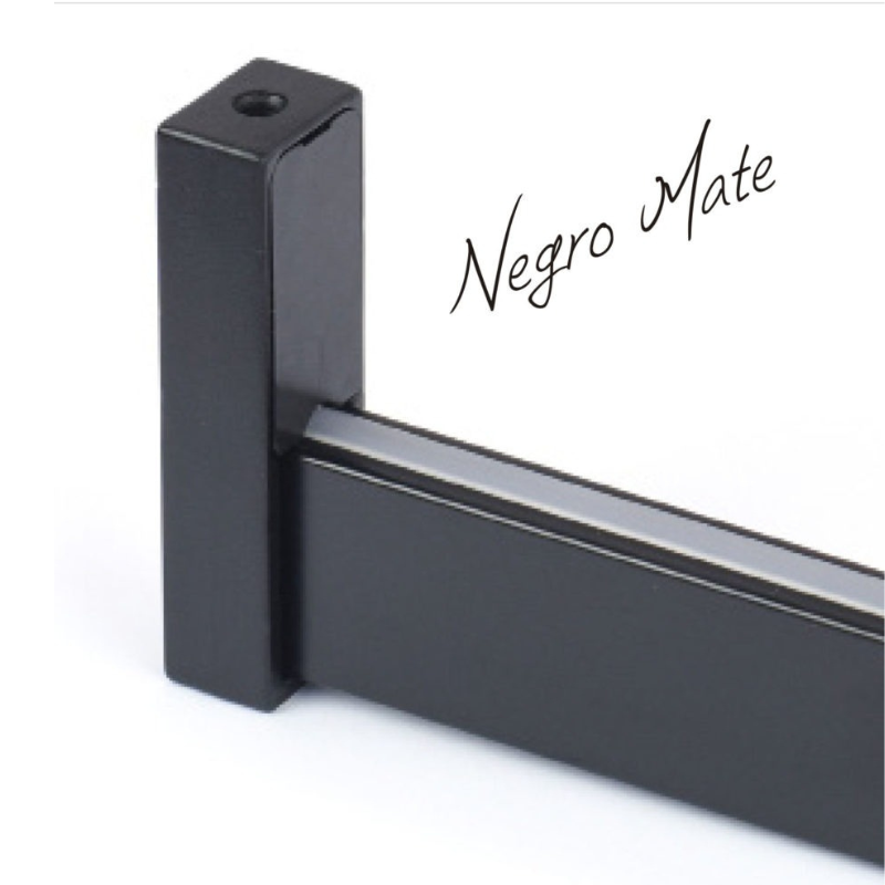 Barra Colgar de Armario Rectángular Negro mate 1,95 metros | EspacioBrico OFERTA