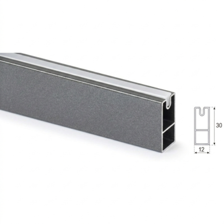 Barra Colgar de Armario Rectángular Grafito 1,95 metros | EspacioBrico OFERTA