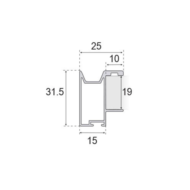 Kit Puerta Corredera Armario Plata Mate 19 mm | EspacioBrico OFERTA