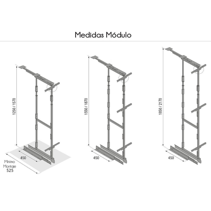 Columna Extraíble 4 Cestos Deluxe Alt. 125-157 cm | EspacioBrico OFERTA OFERTA