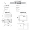 Fregadero Ares Acero Inox 80x50 cm Sobre Encimera | EspacioBrico OFERTA