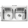 Fregadero Hércules Acero Inox 82x48 cm Sobre Encimera | EspacioBrico OFERTA