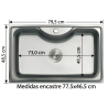 Fregadero Ares Acero Inox 80x50 cm Sobre Encimera | EspacioBrico OFERTA