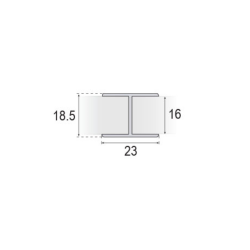 Perfil H Puerta Corredera Armario Madera Roble 16 mm | EspacioBrico OFERTA