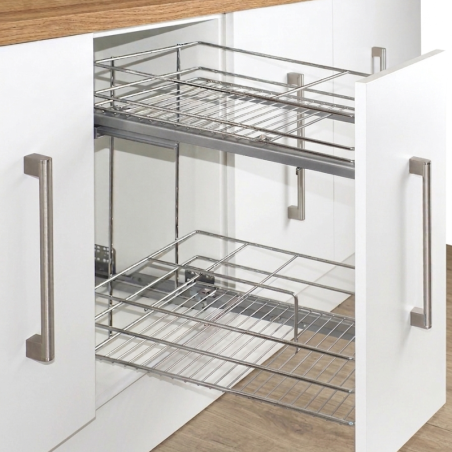 Botellero-Especiero Extraíble Alt. 70 cm- Cromo | EspacioBrico OFERTA