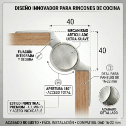Bisagra Movi-Córner Especial para Rincón Alt. 90 cm| EspacioBrico OFERTA