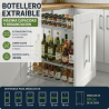 Botellero-Especiero Extraíble Alt. 80 cm- Cromo | EspacioBrico OFERTA