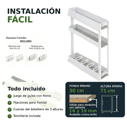 Botellero Extraíble Neo System Blanco Alt. 80 cm | EspacioBrico OFERTA