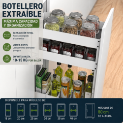 Botellero Extraíble Neo System Blanco Alt. 80 cm | EspacioBrico OFERTA