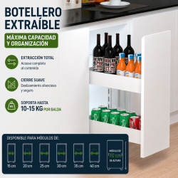 Botellero Extraíble Neo System Blanco Alt. 70 cm | EspacioBrico OFERTA