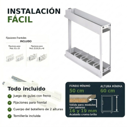 Botellero Extraíble Neo System Blanco Alt. 70 cm | EspacioBrico OFERTA