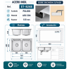 Fregadero Hércules Acero Inox 82x48 cm Sobre Encimera | EspacioBrico OFERTA