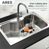Fregadero Ares Acero Inox 80x50 cm Sobre Encimera | EspacioBrico OFERTA