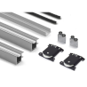 Kit Tirador Puerta Corredera Armario Plata mate 16 mm 235 cm | EspacioBrico