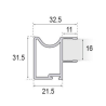 Kit Tirador Puerta Corredera Armario Plata mate 16 mm 235 cm | EspacioBrico