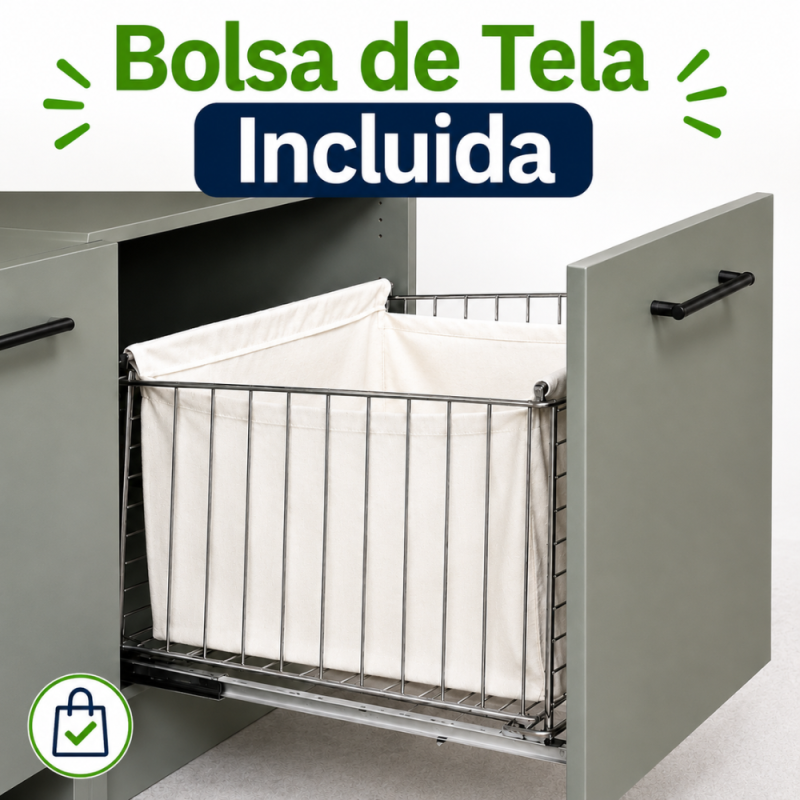 Tolva Extraíble Ropa + Bolsa Tela | EspacioBrico OFERTA