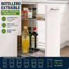 Botellero-Especiero Extraíble Alt. 70 cm- Cromo | EspacioBrico OFERTA