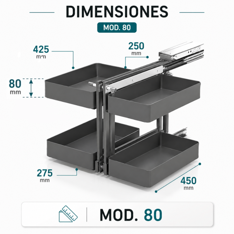Mecanismo de Rincón Extraíble Mod.80 NEO System | EspacioBrico OFERTA