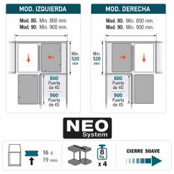 Mecanismo de Rincón Extraíble Mod.80 NEO System | EspacioBrico OFERTA