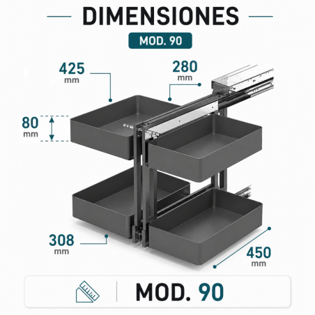 Mecanismo de Rincón Extraíble Mod.90 NEO System | EspacioBrico OFERTA