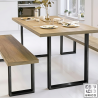Pack 2 Patas de Mesa Estilo Industrial Cuadrado Negro | EspacioBrico OFERTA