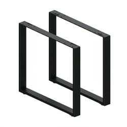 Pack 2 Patas de Mesa Estilo Industrial Cuadrado Negro | EspacioBrico OFERTA