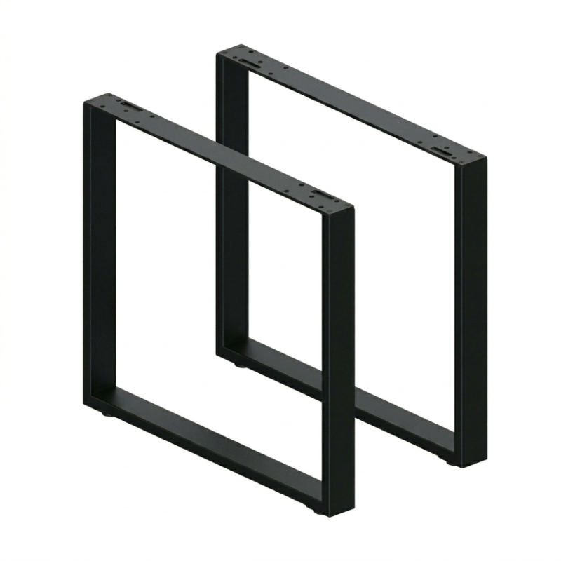 Pack 2 Patas de Mesa Estilo Industrial Cuadrado Negro | EspacioBrico OFERTA