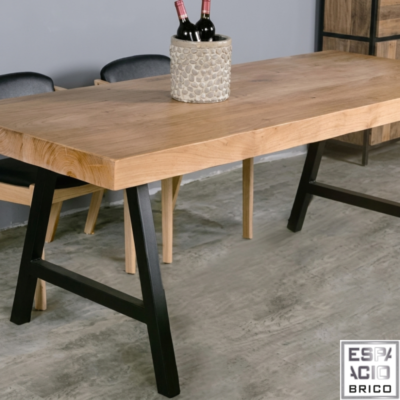 Pack 2 Patas de Mesa Estilo Industrial Caballete Negro | EspacioBrico OFERTA