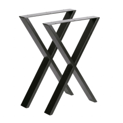Pack 2 Patas de Mesa Estilo Industrial Forma "X" Negro | EspacioBrico OFERTA