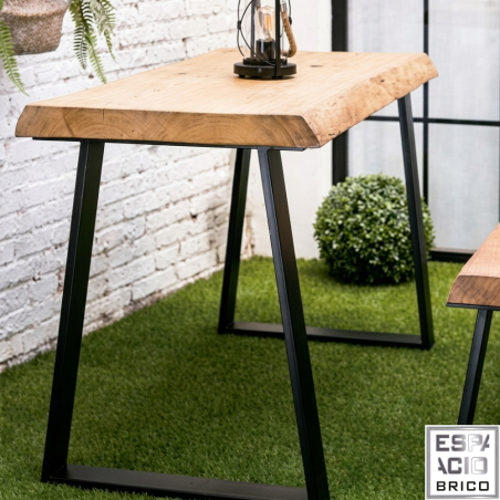Pack 2 Patas de Mesa Estilo Industrial Ángulo Positivo Negro | EspacioBrico OFERTA