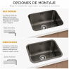 Fregadero Cocina Acero Negro Pavonado Roma 45x40 cm | EspacioBrico OFERTA