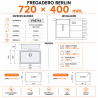 Fregadero Cocina Acero Inox Serie Berlín 72x40 cm | EspacioBrico OFERTA