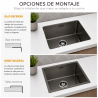 Fregadero Cocina Acero Negro Pavonado Berlín 45x40 cm | EspacioBrico OFERTA