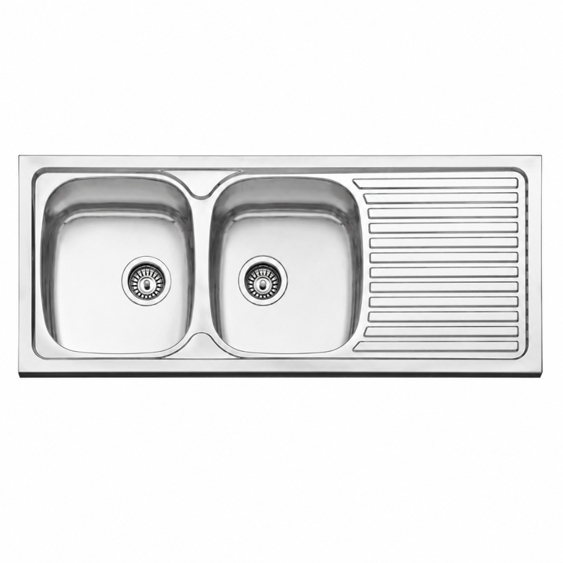 Fregadero Acero Inox Mod. Praga 120x50 cm Sobre Encimera | EspacioBrico OFERTA