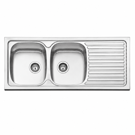 Fregadero Acero Inox Mod. Praga 120x50 cm Sobre Encimera | EspacioBrico OFERTA