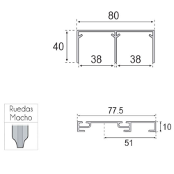 Kit Guías Armario Puertas Correderas Madera Roble | EspacioBrico OFERTA