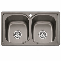 Fregadero Cocina Acero Negro Pavonado Dublín 80x44 cm | EspacioBrico OFERTA