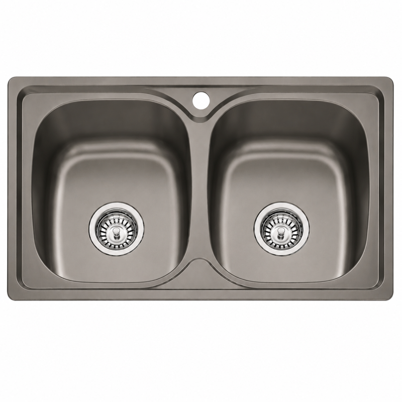 Fregadero Cocina Acero Negro Pavonado Dublín 80x44 cm | EspacioBrico OFERTA