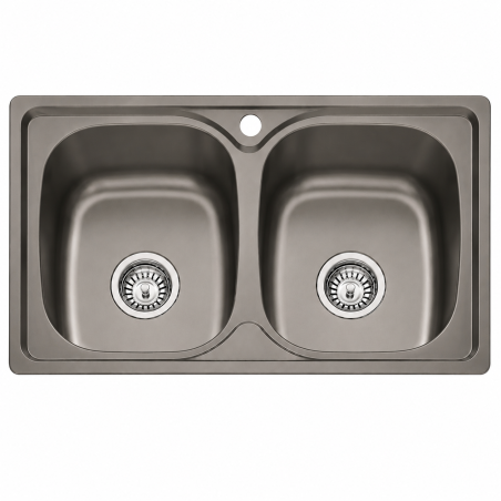 Fregadero Cocina Acero Negro Pavonado Dublín 80x44 cm | EspacioBrico OFERTA