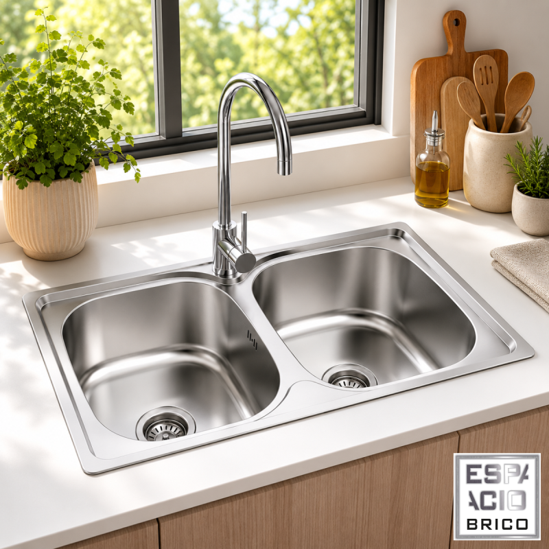 Fregadero Cocina Acero Inox Serie Dublín 80x48 cm | EspacioBrico OFERTA