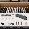 Barra Colgar de Armario Rectángular Grafito 1,95 metros | EspacioBrico OFERTA
