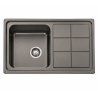 Fregadero Acero Negro Pavonado Serie Madrid 86x50 cm Sobre Encimera | EspacioBrico OFERTA